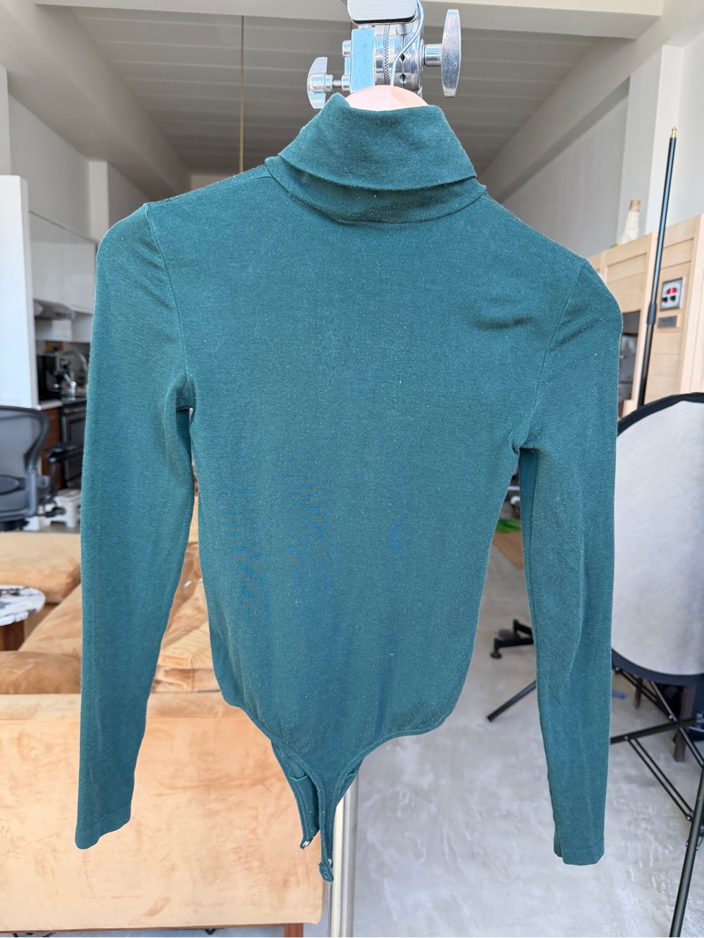 Wolford Turtleneck Long-Sleeve Bodysuit Sweater - Deep Green